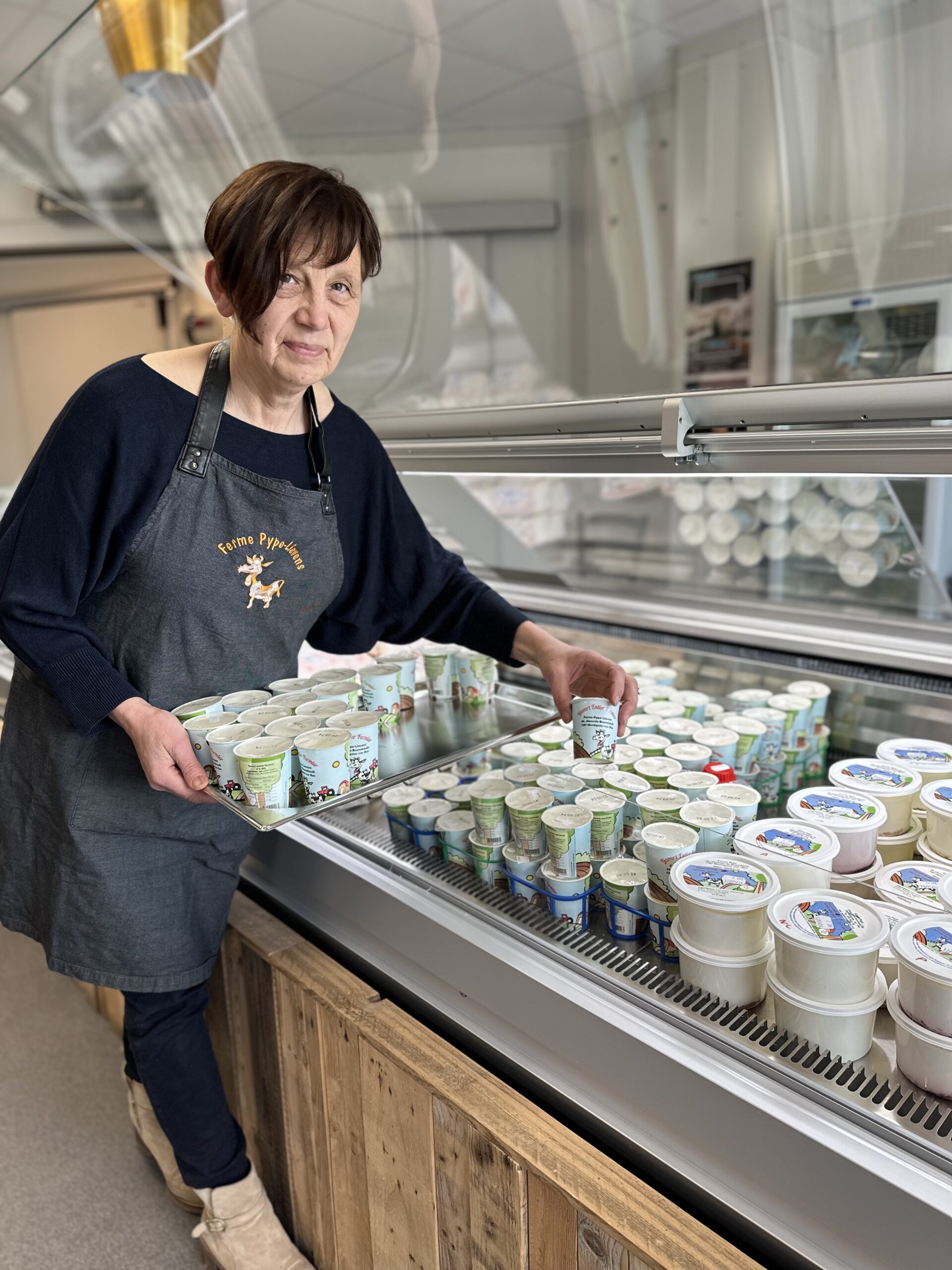 Ingrid Pype-Lievens, agricultrice, productrice de produits laitiers artisanaux à la Ferme Pype à Montignies-sur-Roc